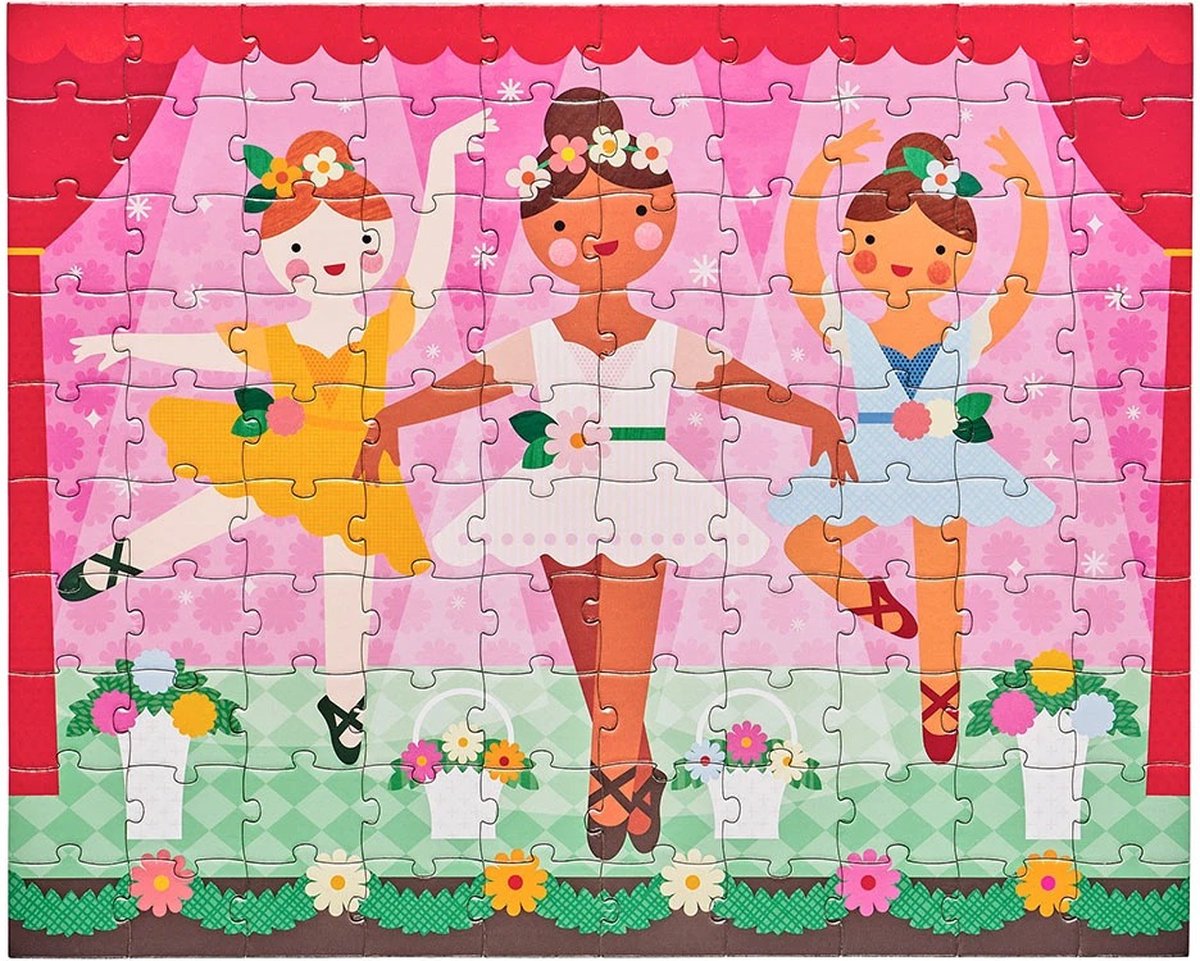 Petit Collage puzzel tweezijdig ballerina 100 stukjes
