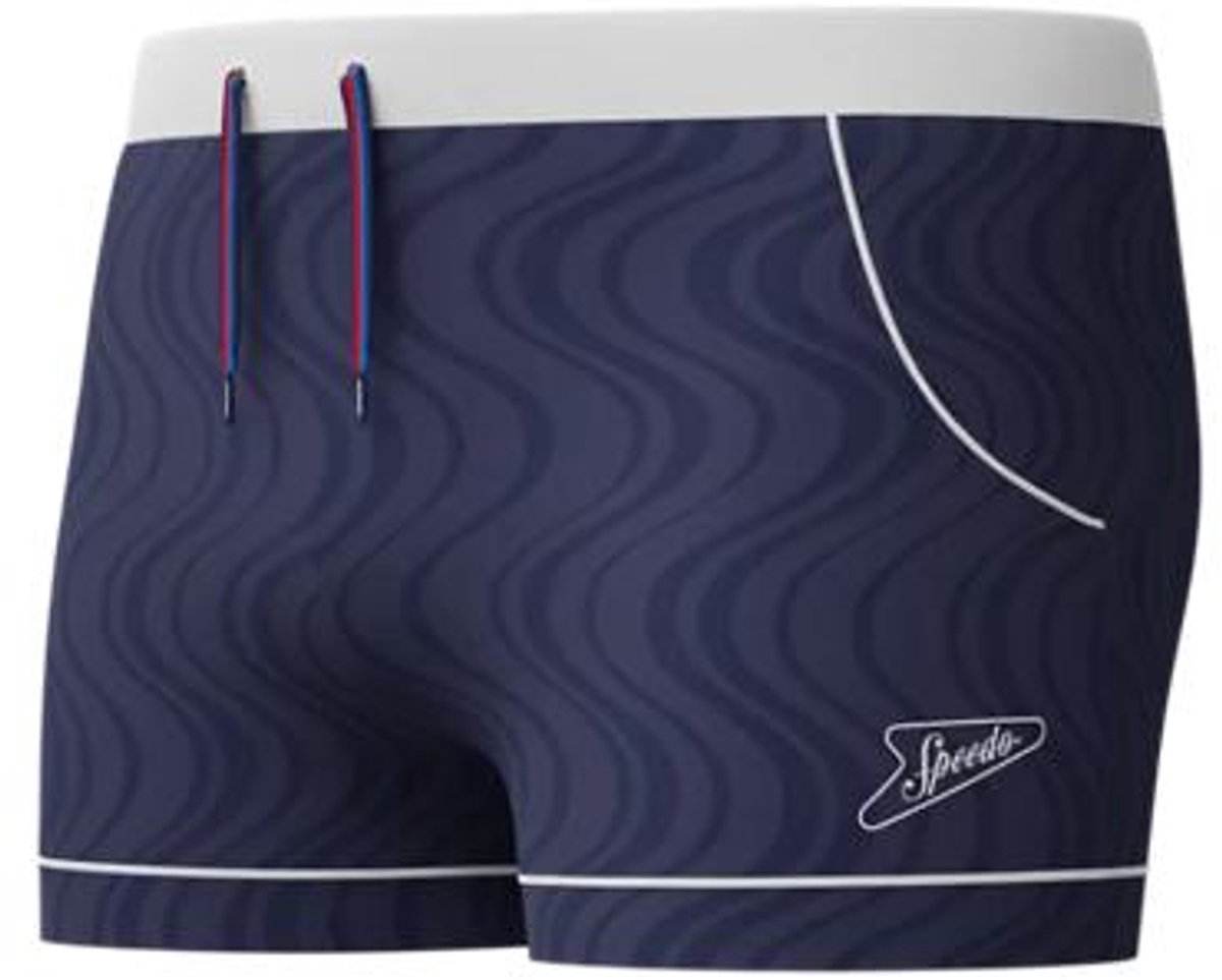 Speedo textured aquashort heren sportzwembroek - marine wit