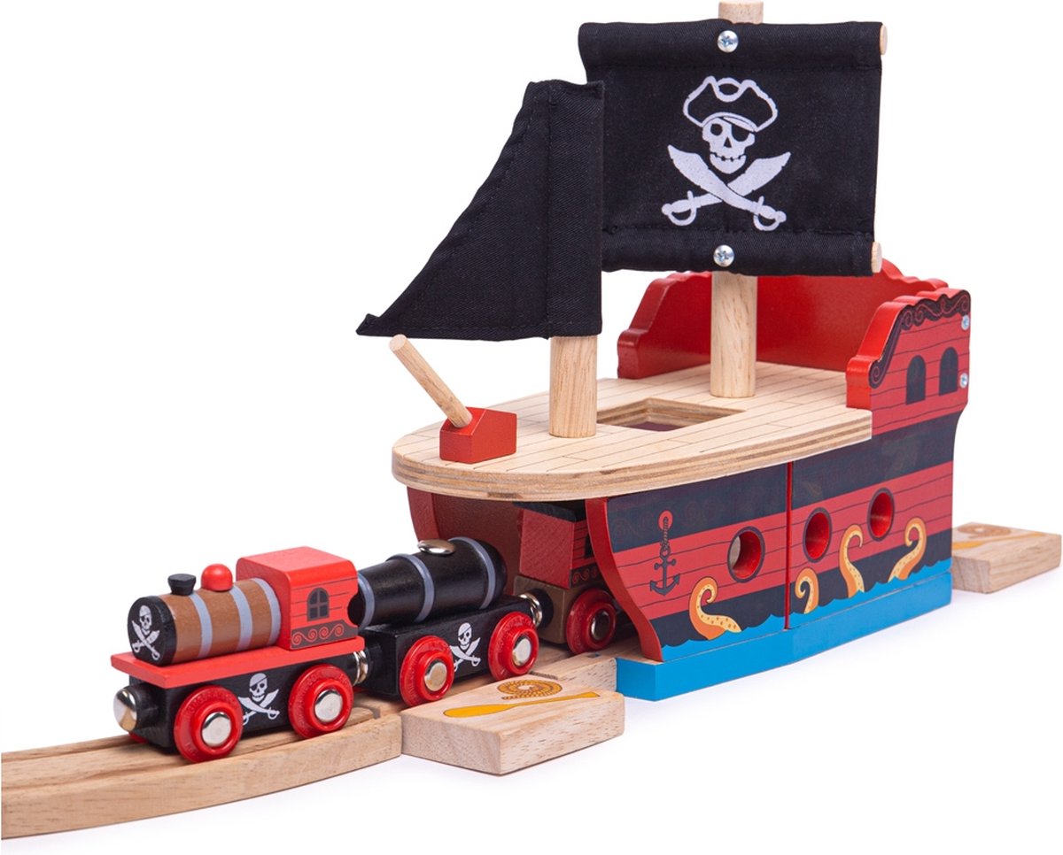 BIGJIGS Treinbaanonderdeel piratenboot