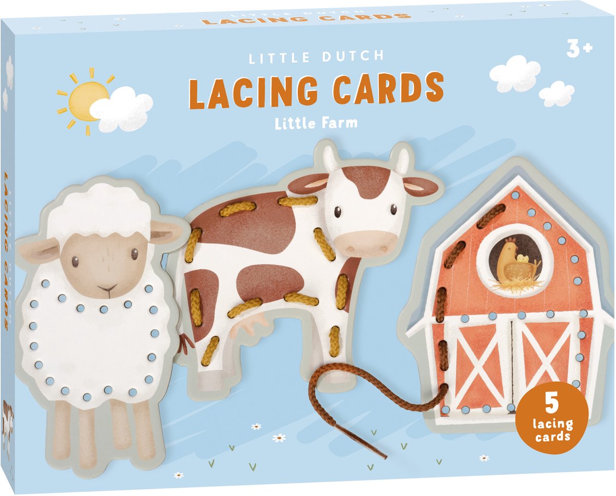 Little Dutch rijgkaarten set little farm