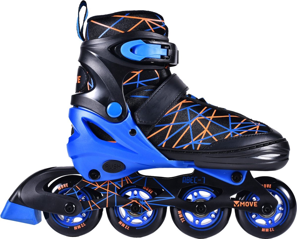 Move Inline skates - stripes s 30-33 - blauw - verstelbaar - maat 30 tot 33