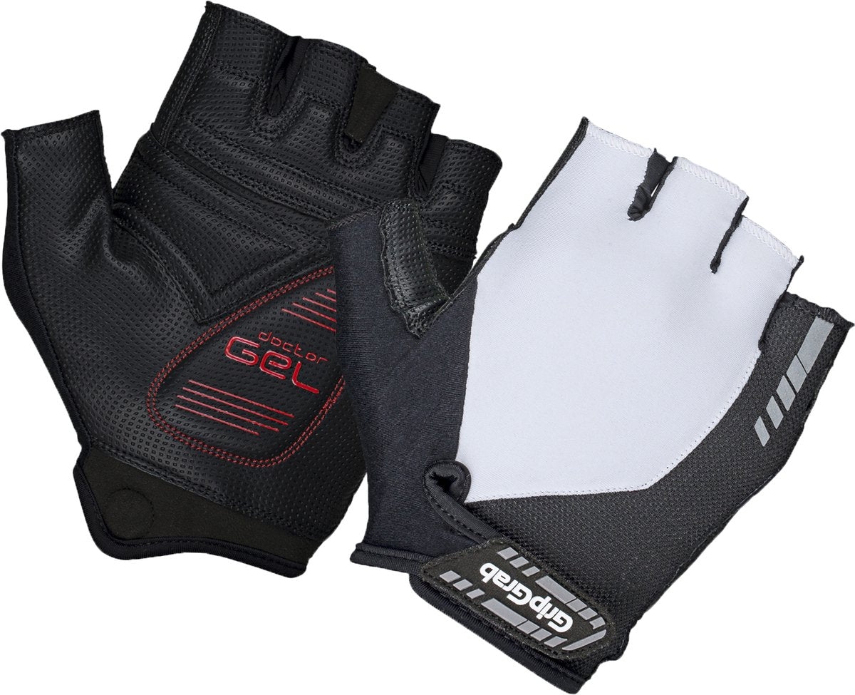 GripGrab - progel padded korte vinger zomer fietshandschoenen wielrenhandschoenen met padding - wit - unisex - maat xs