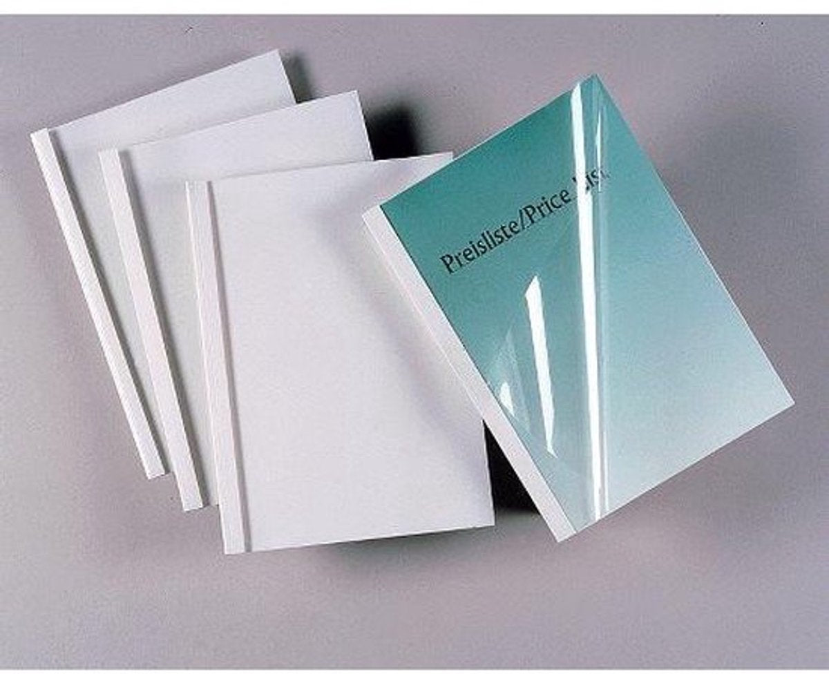 GBC thermische omslag a4 - 4mm - transparant wit - 100 stuks