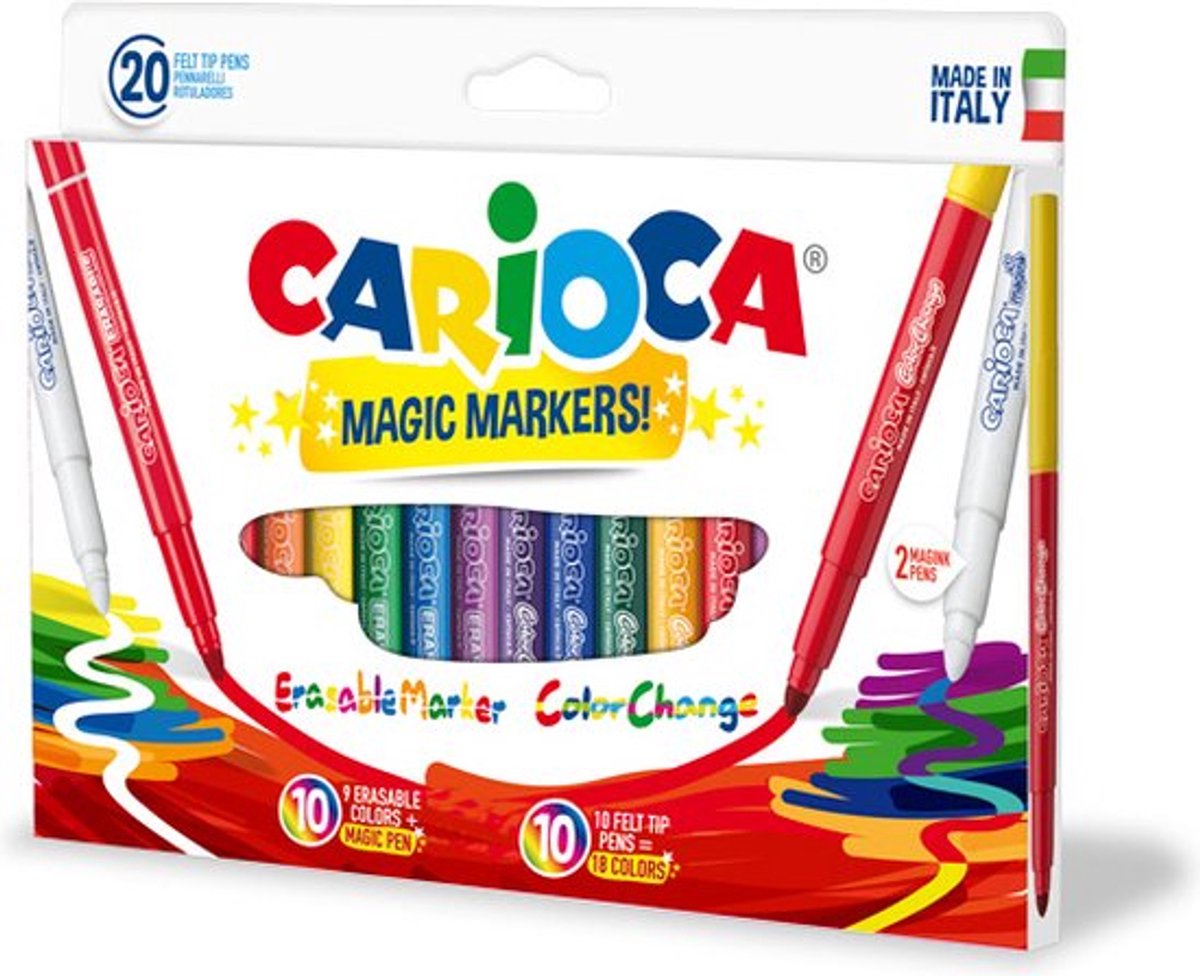 Carioca magic markers viltstift extra vet meerkleurig 20 stuk(s)