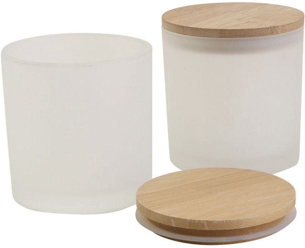 Creativ Company glazen potten met houten deksels 8 cm 12 stuks