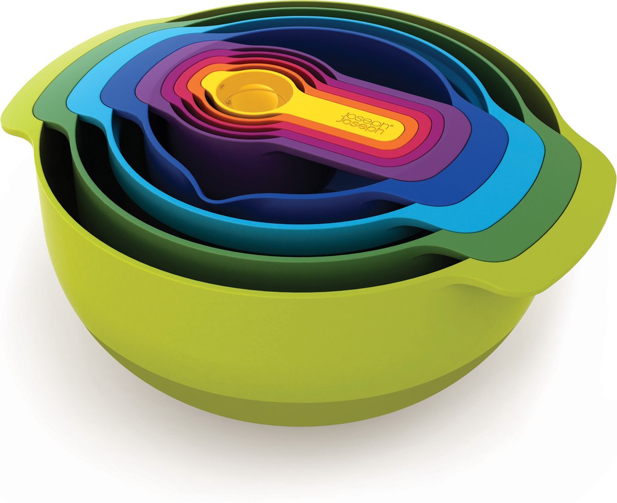 Joseph Joseph Schalenset nest van 9 - multifunctioneel, assorti -