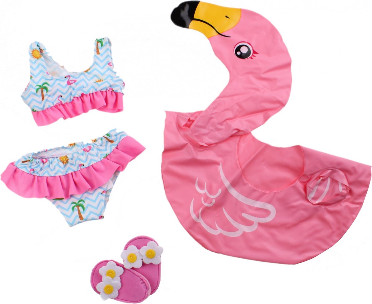 Heless Poppen zwemset flamingo, 35-45 cm