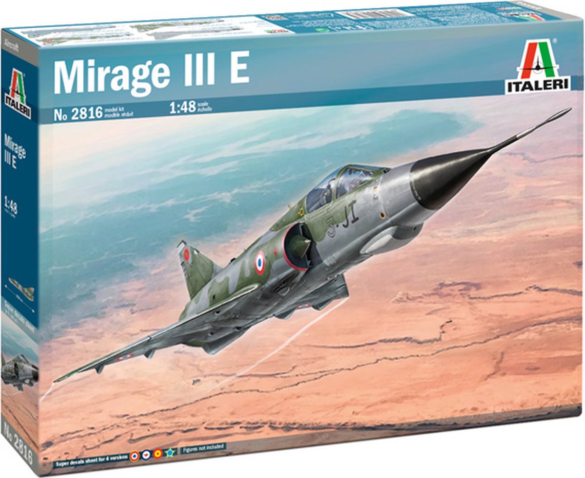 Italeri modelbouwpakket vliegtuigen - 2816 dassault mirage iii e - straaljager plastic - 1:48 - modelbouw