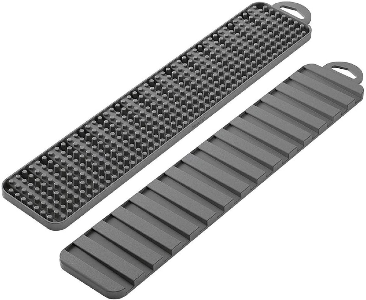 Tomado - Metaltex Metaltex afdruipmat gravity slim 2-zijdig 40 x 8 cm grijs