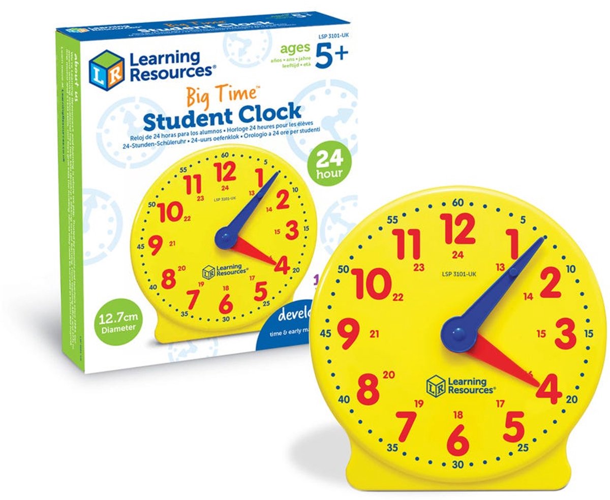 Learning Resources big time® educatieve klok - 24-uurs leerspeelgoed voor kinderen. - 5+