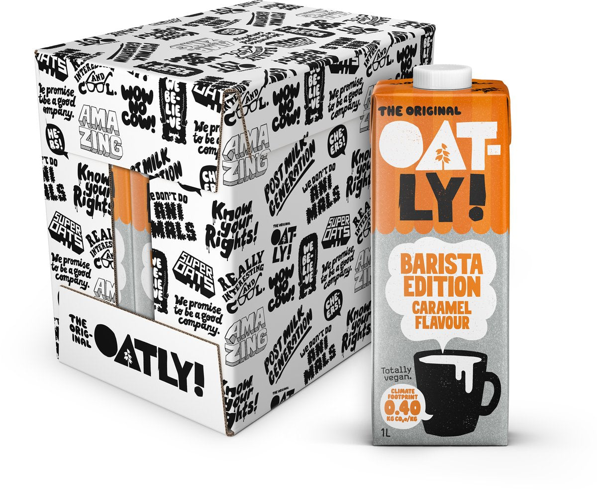 OATLY! Oatly haver barista edition caramel flavour - 6 stuks - (6l) - houdbare plantaardige melk - barista caramel - voordeelverpakking
