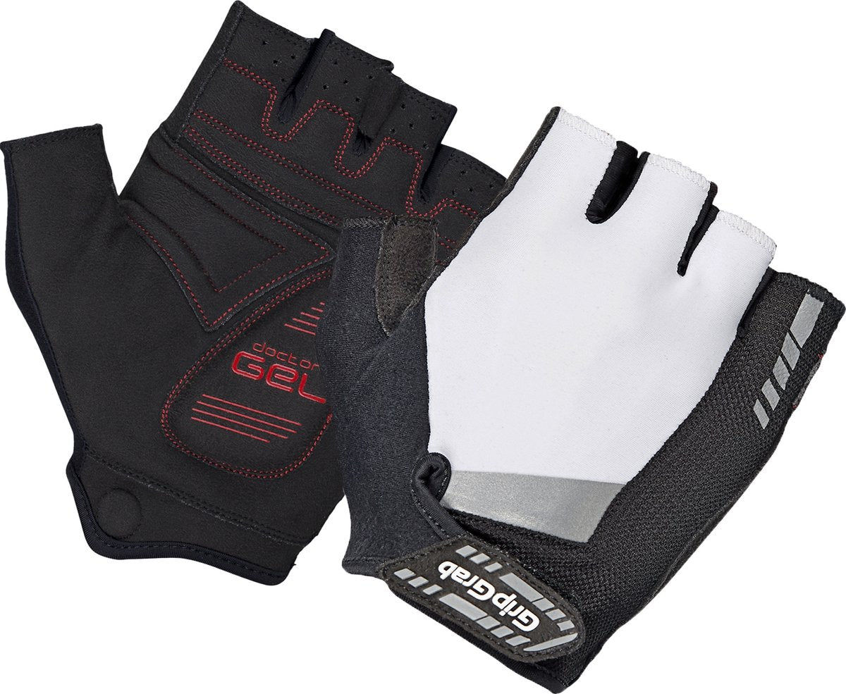 GripGrab - supergel padded korte vinger zomer fietshandschoenen wielrenhandschoenen met padding - wit - unisex - maat m
