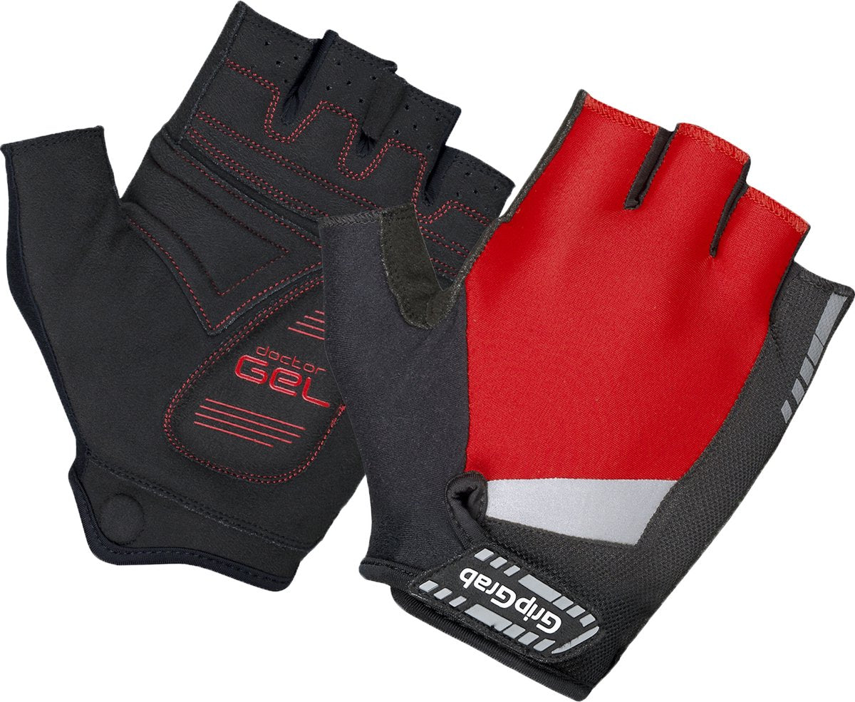 GripGrab - supergel padded korte vinger zomer fietshandschoenen wielrenhandschoenen met padding - rood - unisex - maat xxl