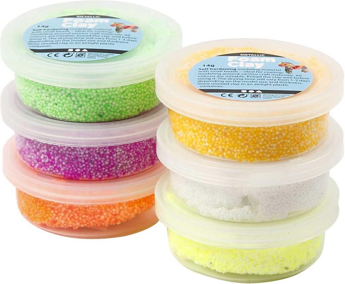 Foam Clay ®, 6x14 gr, kleuren assorti