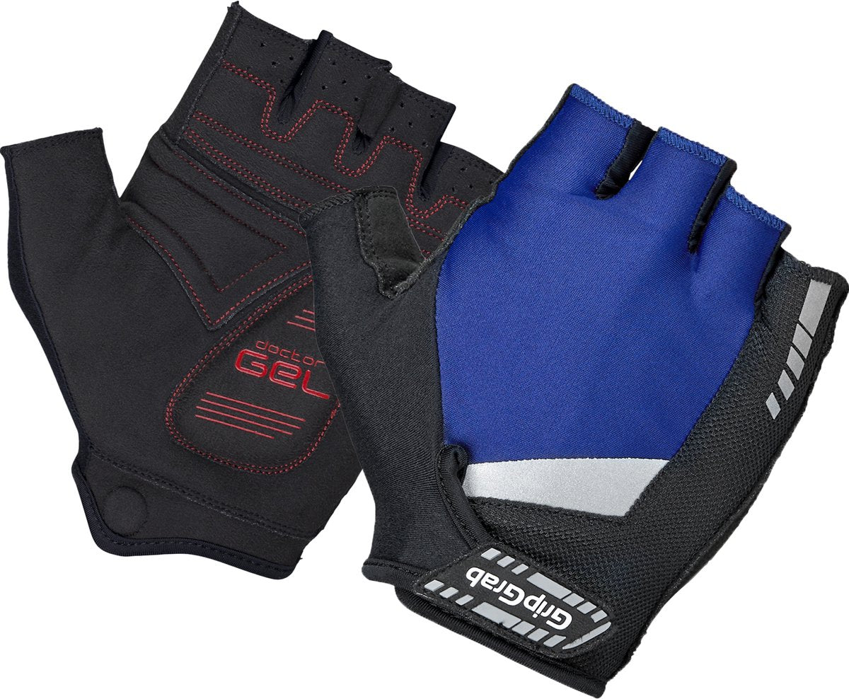 GripGrab - supergel padded korte vinger zomer fietshandschoenen wielrenhandschoenen met padding - navy blauw - unisex - maat xl