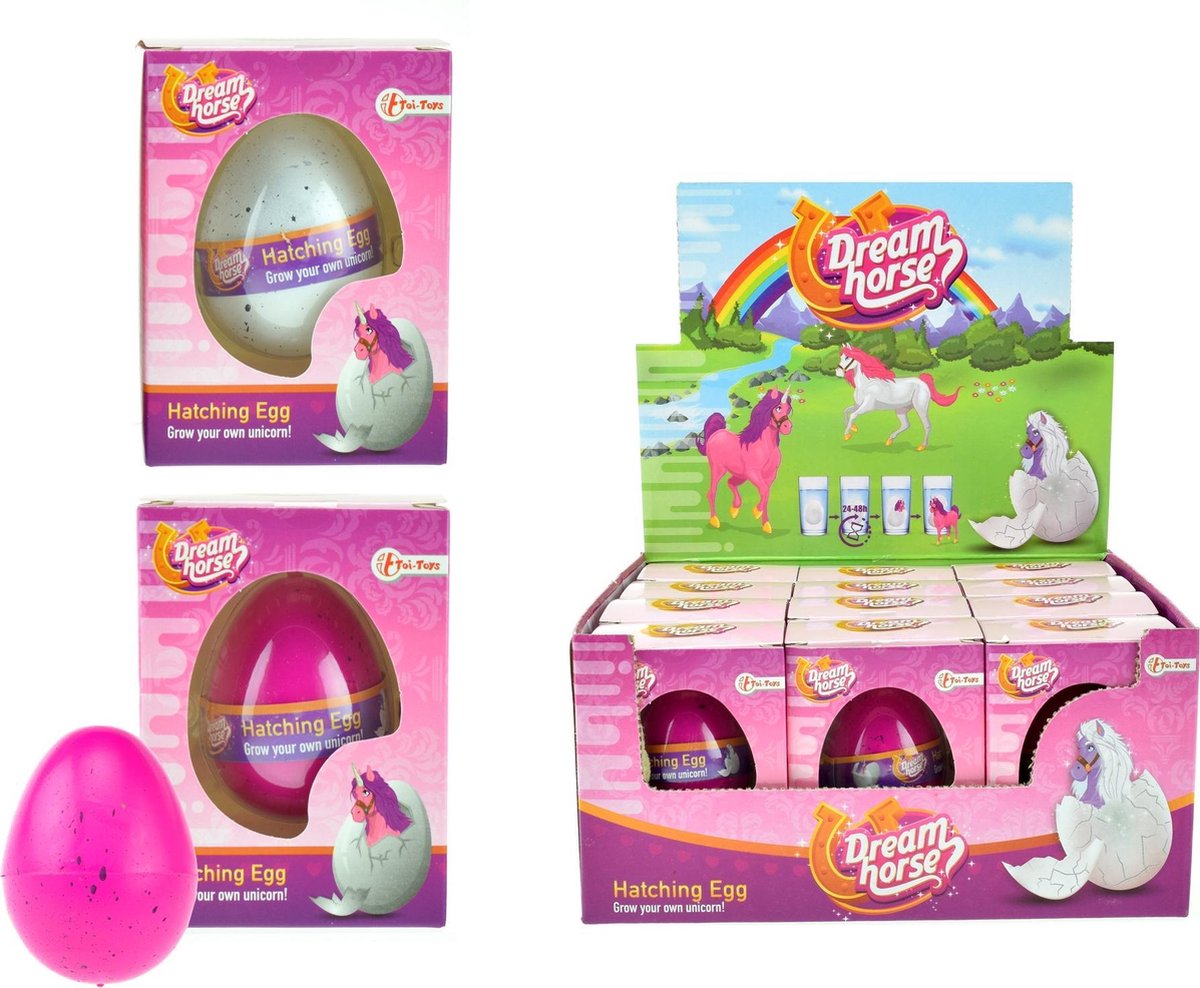 Toi-Toys groei-ei eenhoorn dream horse junior 5,2 cm roze