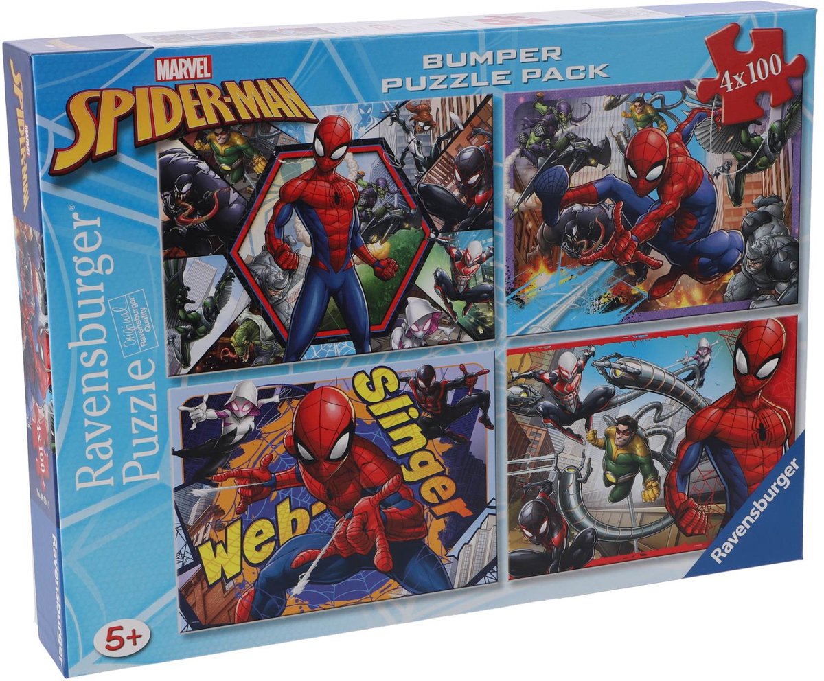 Merkloos Sans Marque Spiderman 4-in-1 puzzel – 100 stukjes