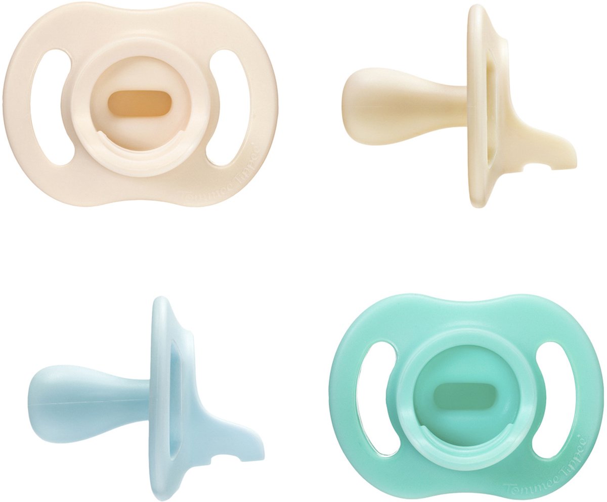 Tommee Tippee ultra-light stayput fopspeen - 0-6 maanden - set van 4 - silicone fopspeen uit één stuk - multikleur