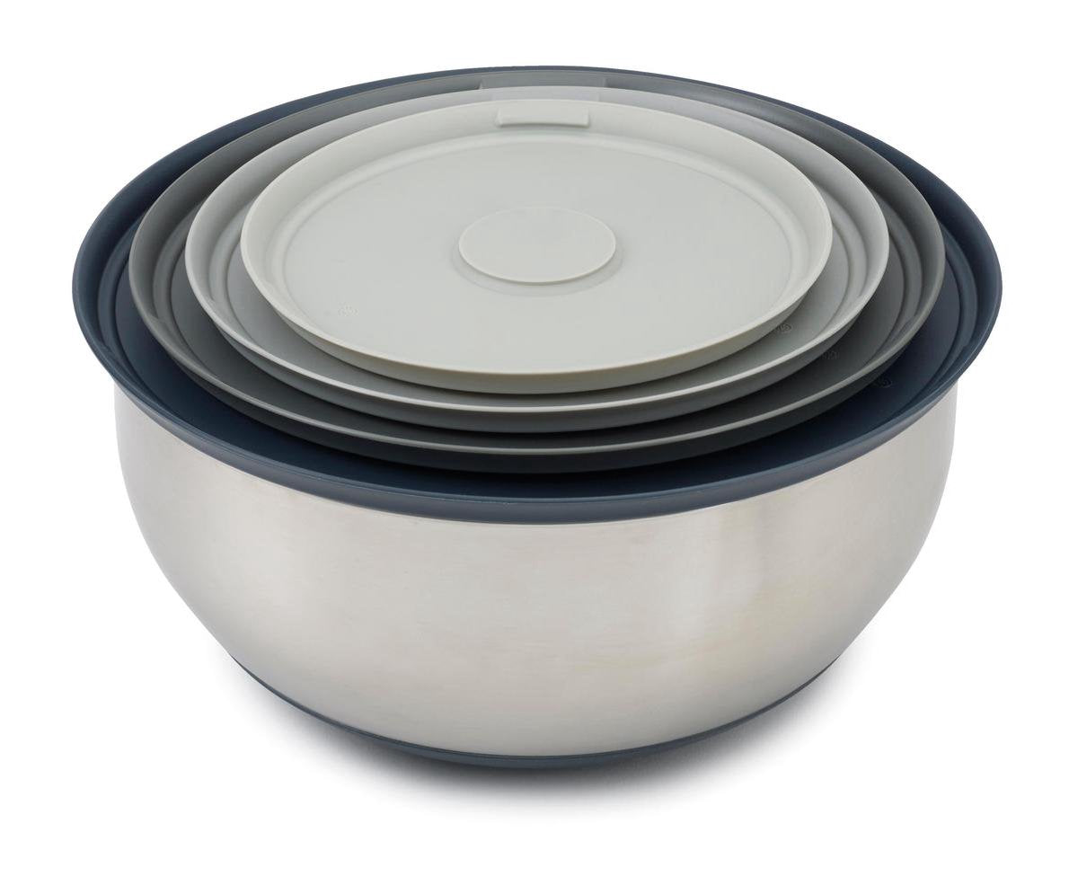 Joseph Joseph - nest prep store 4 voorraadschalen met deksels - roestvast staal - zilver -