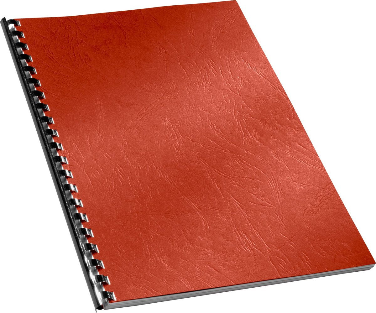 GBC omslag a4 lederprint 250 gr. rood (100)