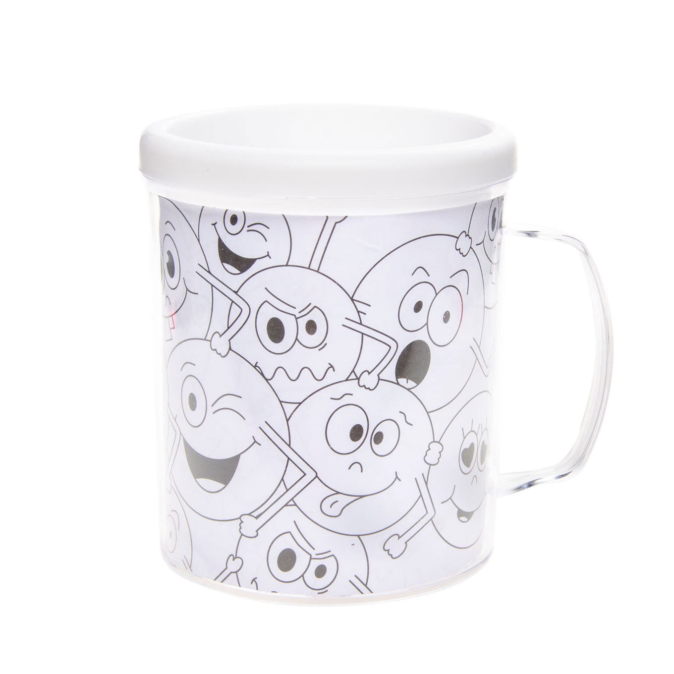 Duckiez Kleur je eigen beker smiley 10 cm | 24 stuks
