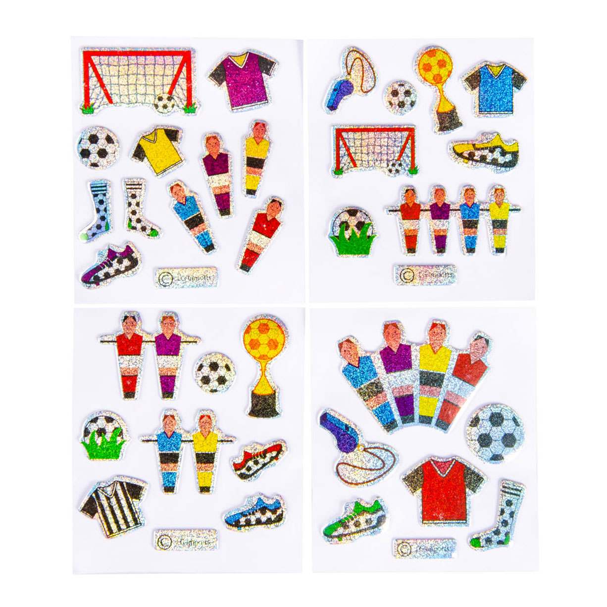 Duckiez Stickers voetbal glinsterend