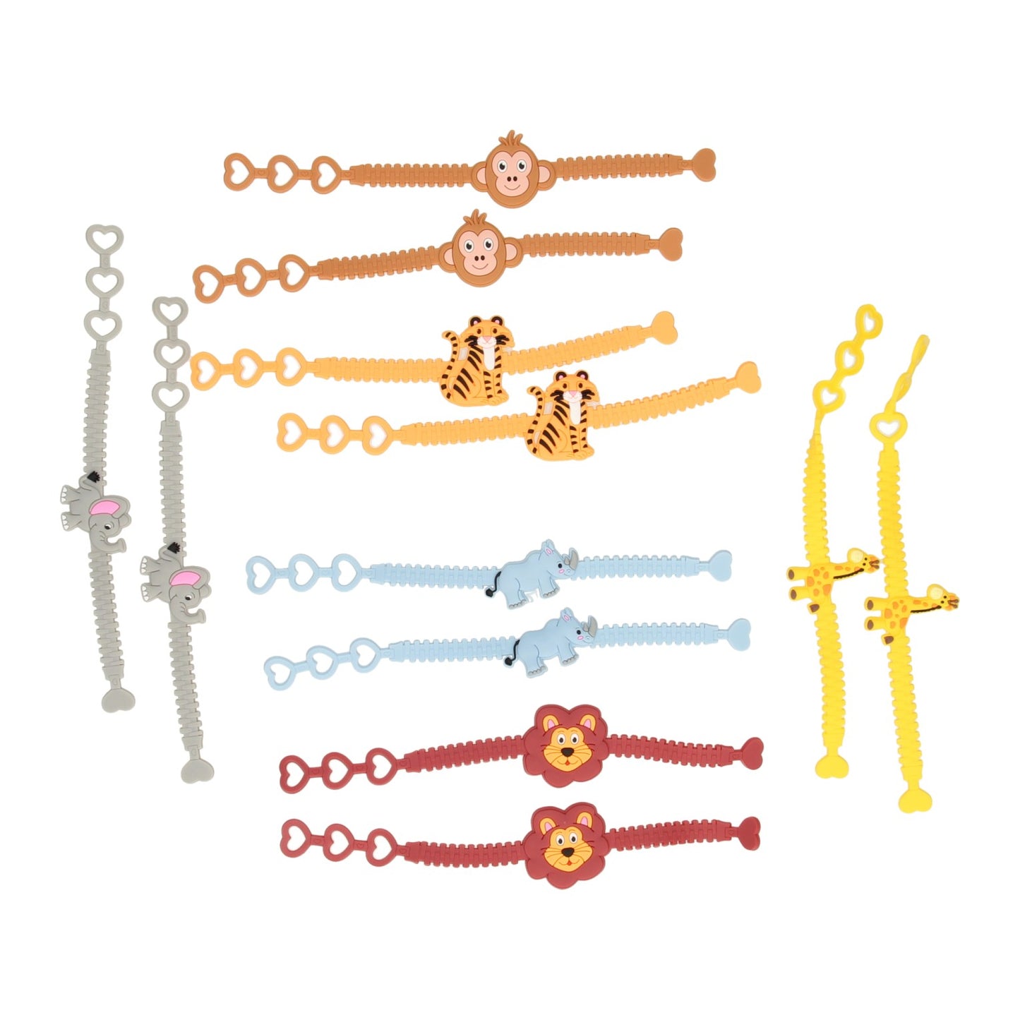 Duckiez Armband wilde dieren, set van 12st.