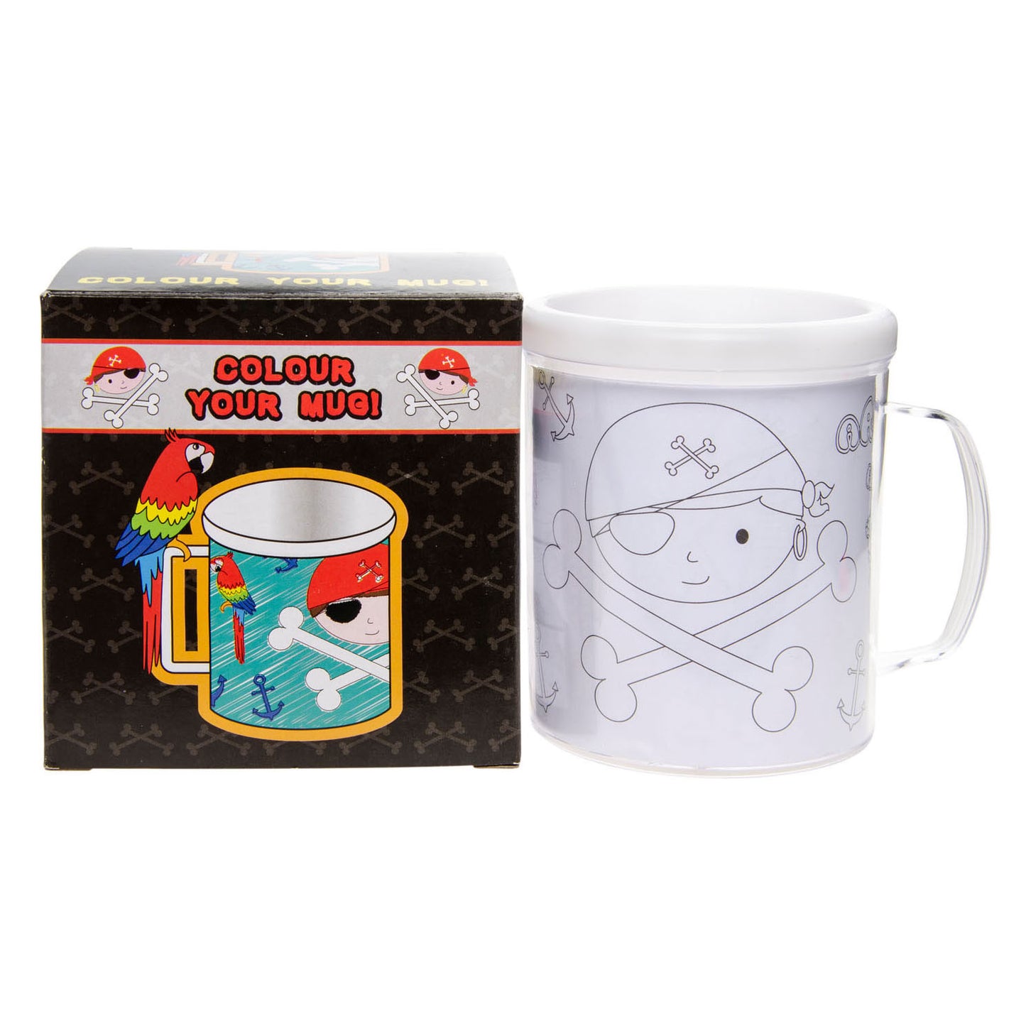 Duckiez Kleur je eigen beker piraat 250 ml | 24 stuks