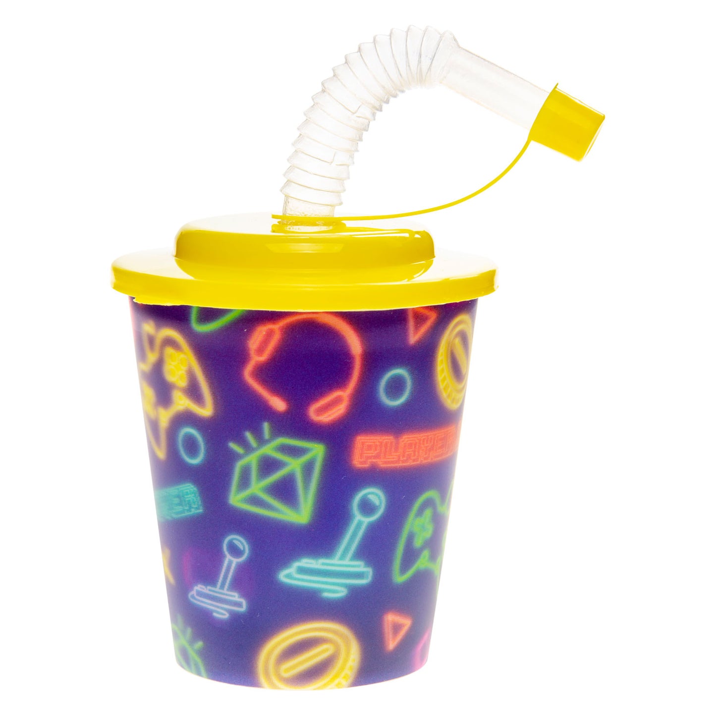 Duckiez Beker met deksel en rietje gamer, 12st.