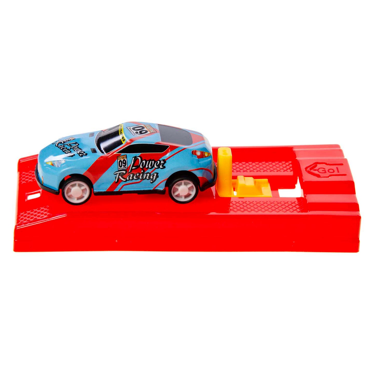 Duckiez Metalen auto met afschiet racebaan