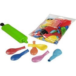 Ballonnen en pomp Papstar 19328 Kleurenassortiment