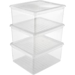 Opbergbak KEEEPER 30031 3 x 18 l Transparant