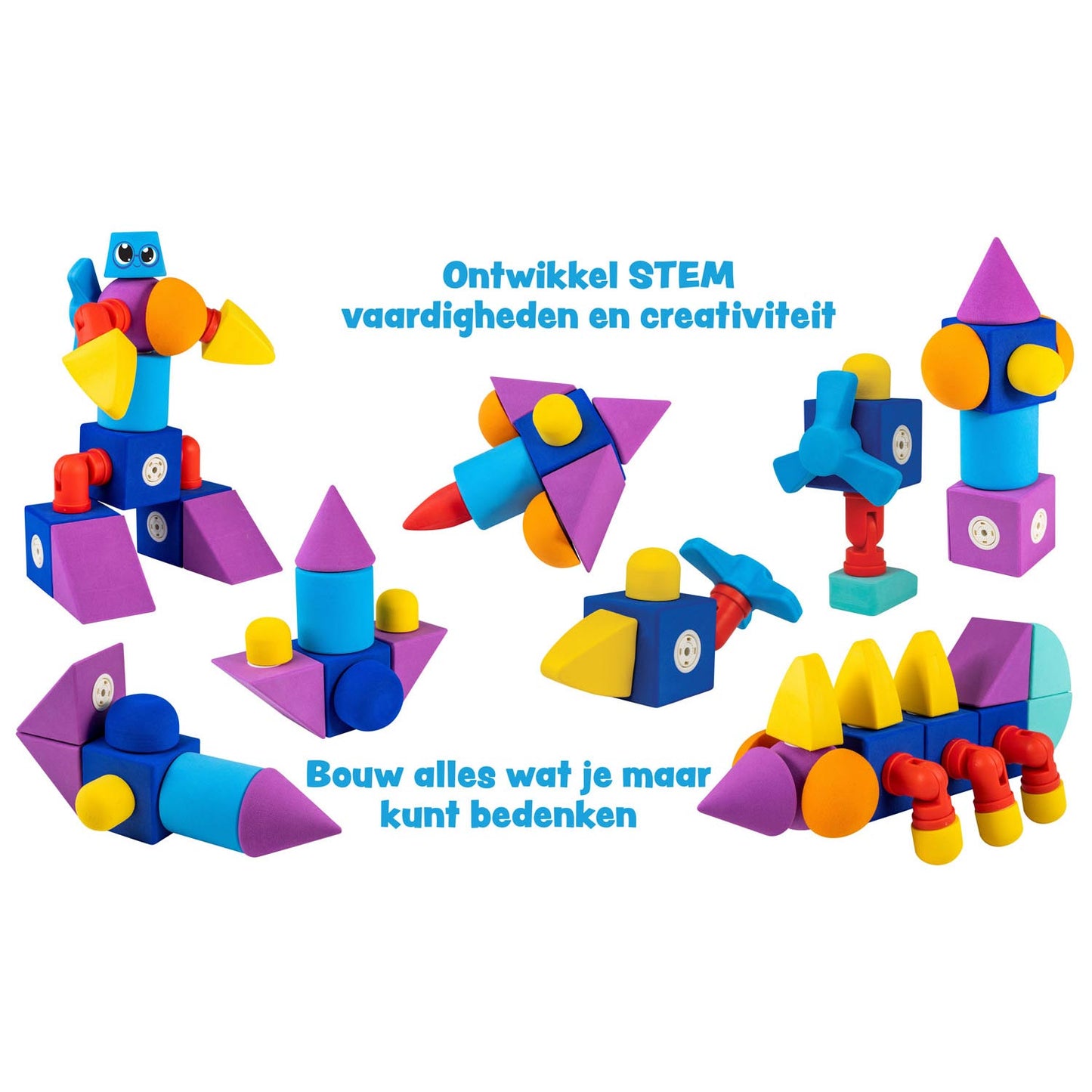 Blockaroo magnetische foam blokken boot box, 10dlg.