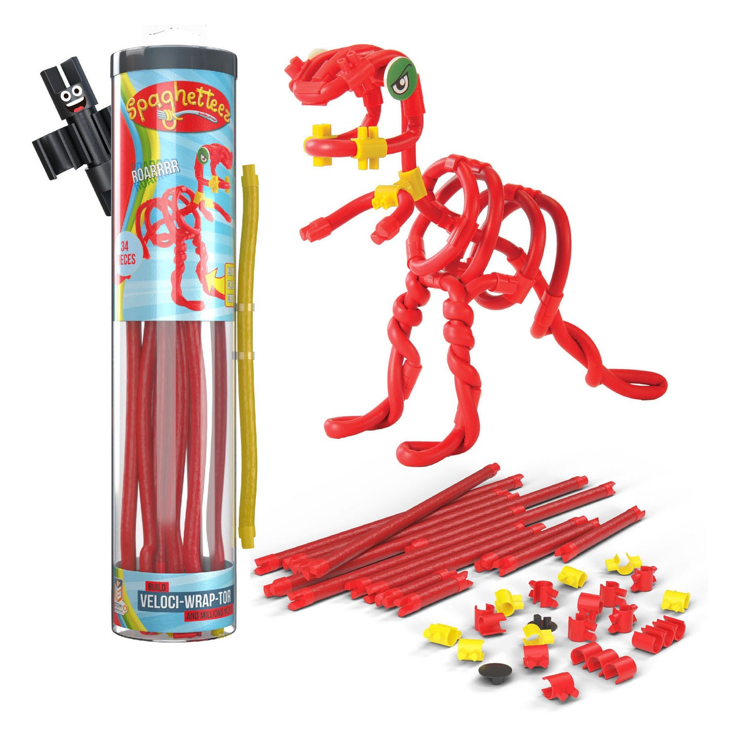 Spaghetteez velociraptor flexibele bouwstaafjes, 34dlg.