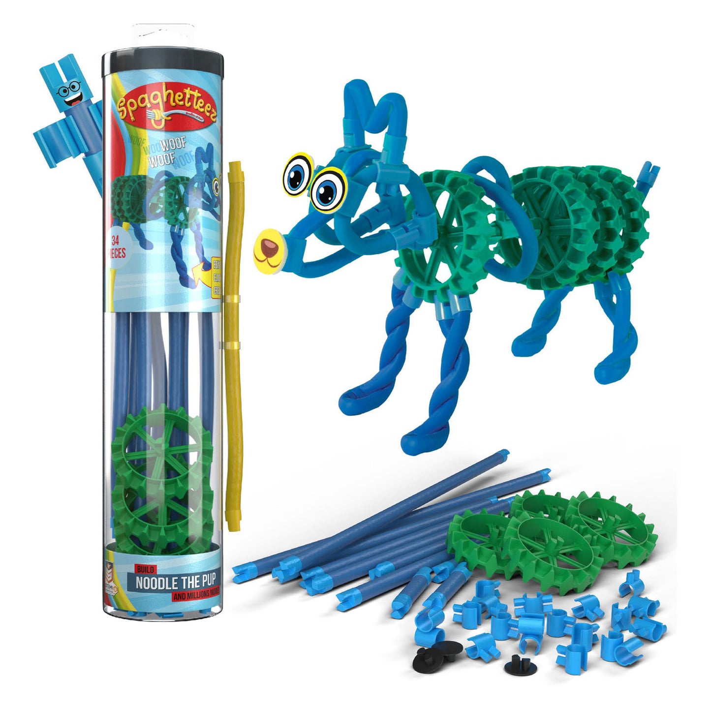 Spaghetteez noodle the pup flexibele bouwstaafjes, 34dlg.