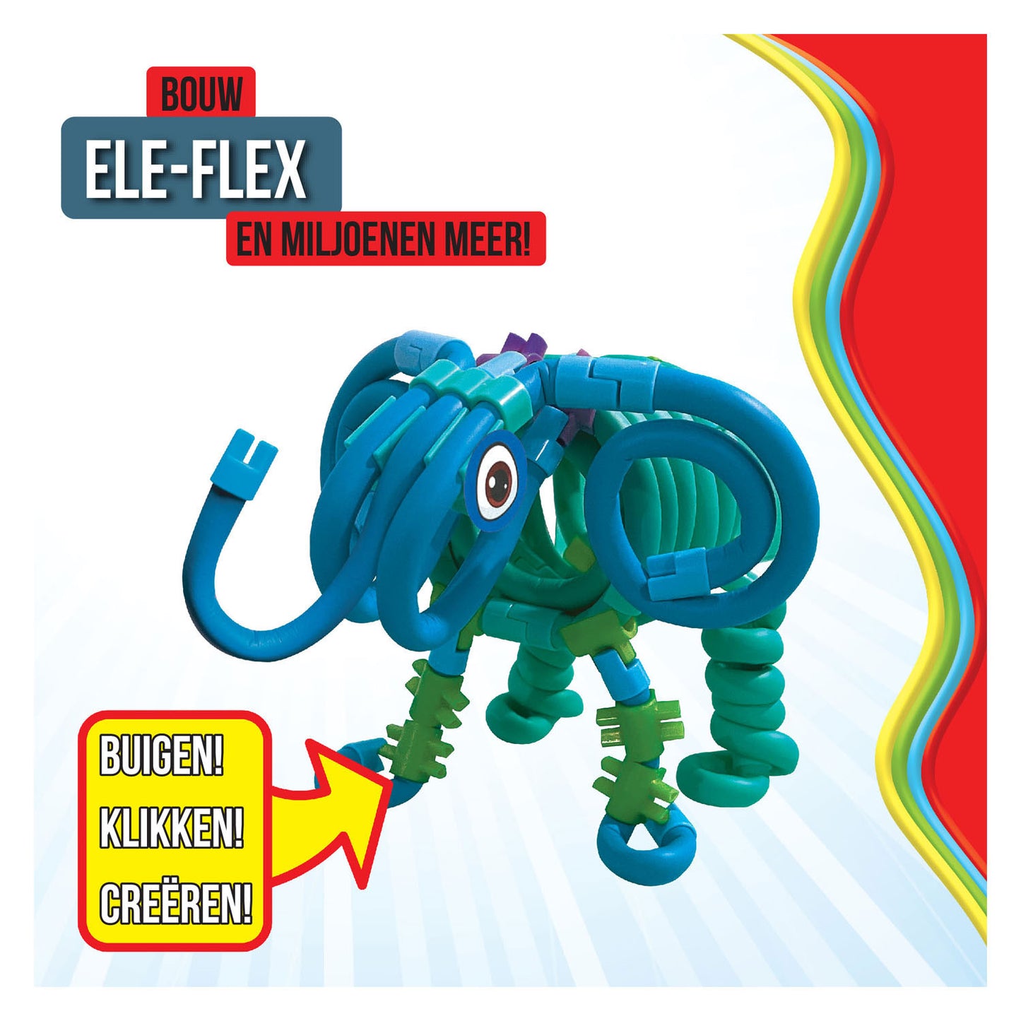Clics Spaghetteez ele-flex olifant flexibele bouwstaafjes, 48dlg.