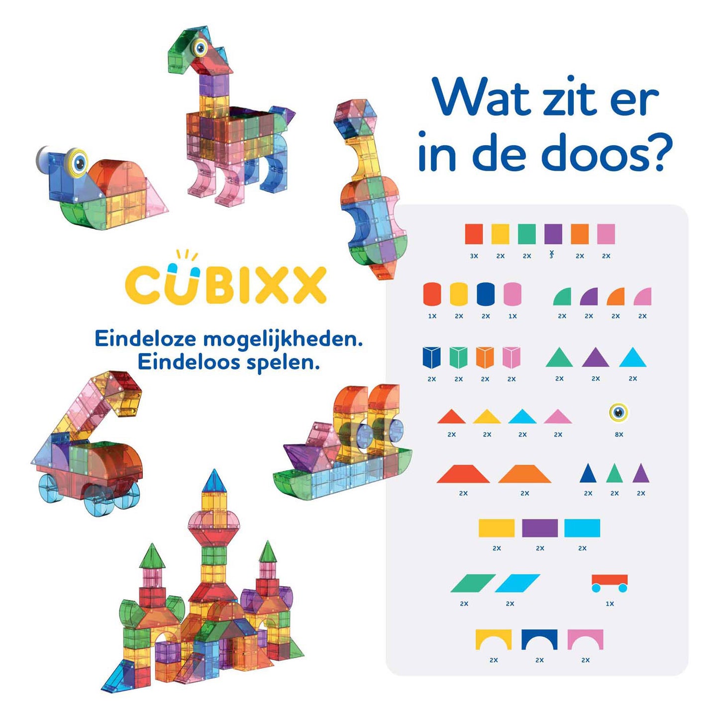 Clics Cubixx magnetische bouwspeelgoed - 85dlg.