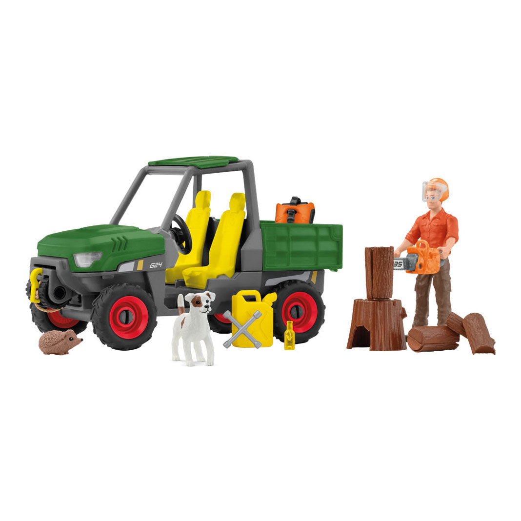 Schleich farm world houtzager met voertuig - 42659
