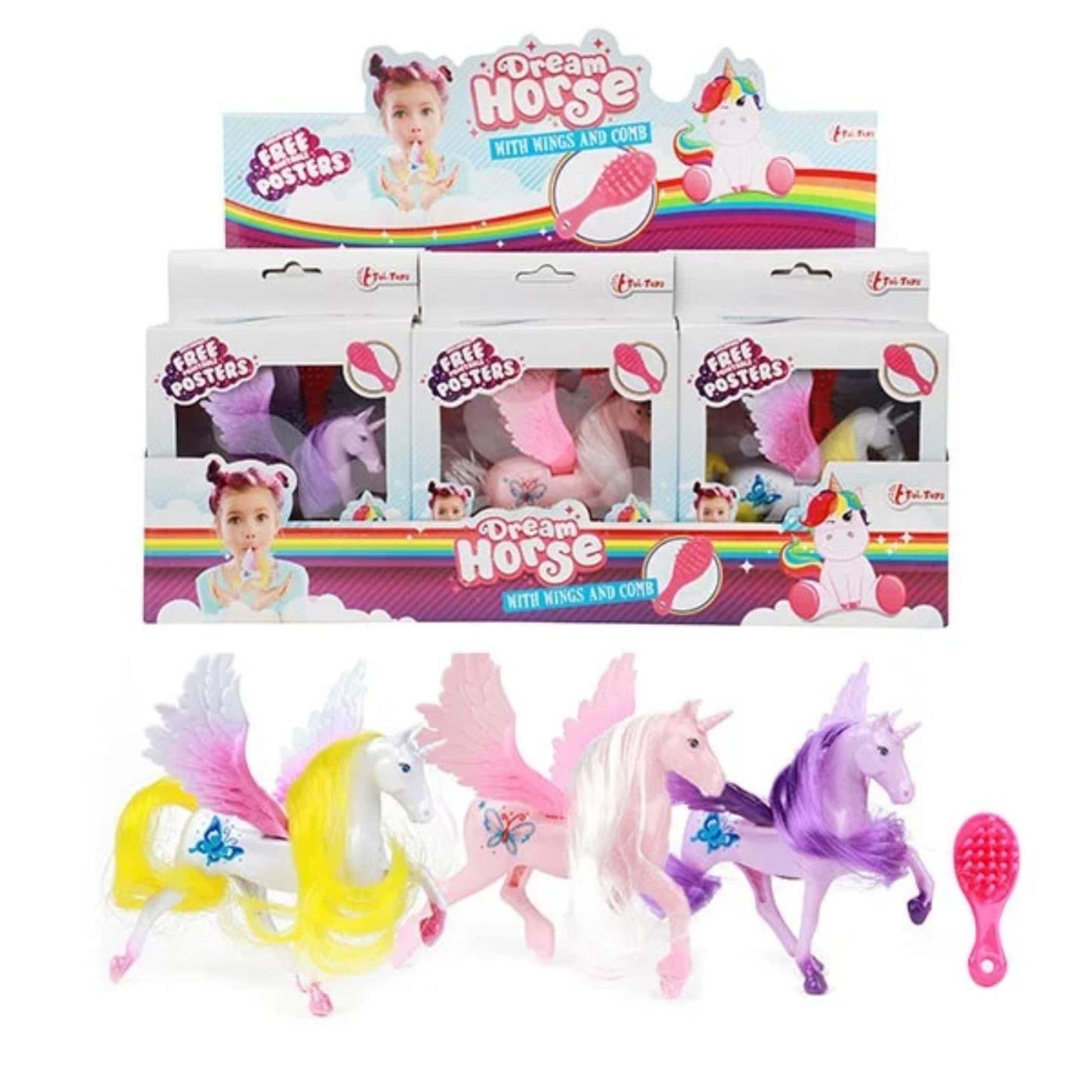 Toi-Toys Toi toys eenhoorn pegasus met borstel