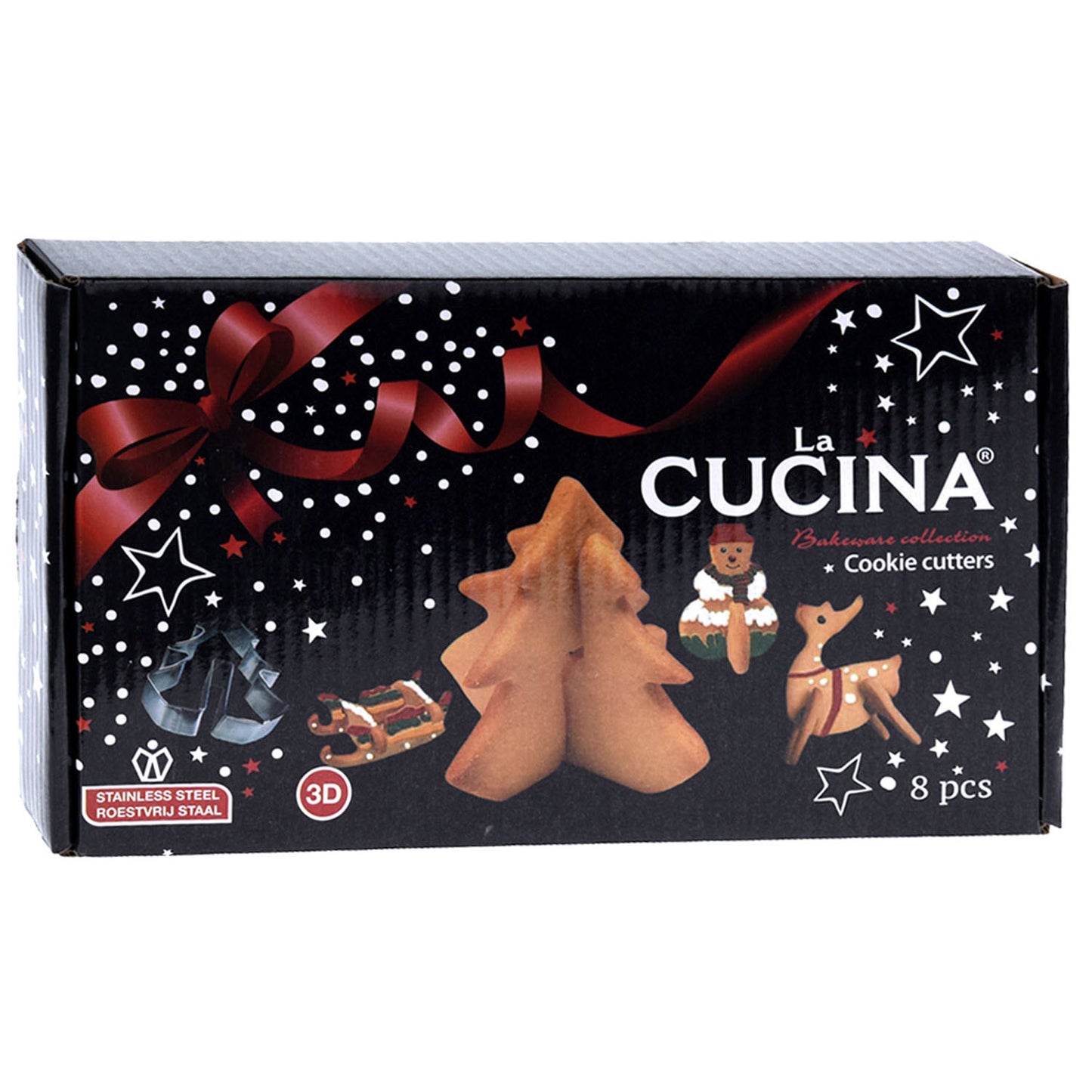 Uitsteekvormenset 3D Kerstkoekjes, 8dlg.