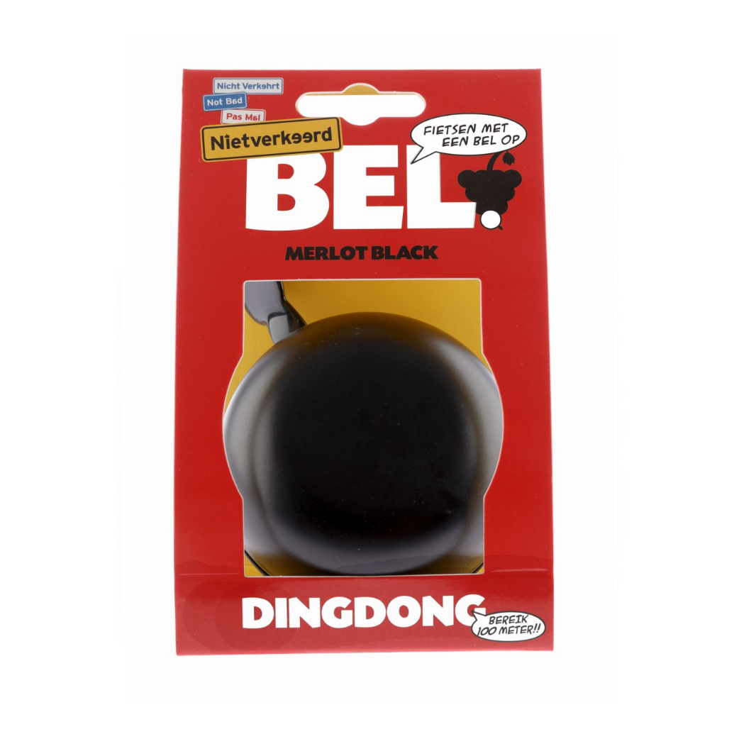fietsbel ding-dong staal 80 mm zwart