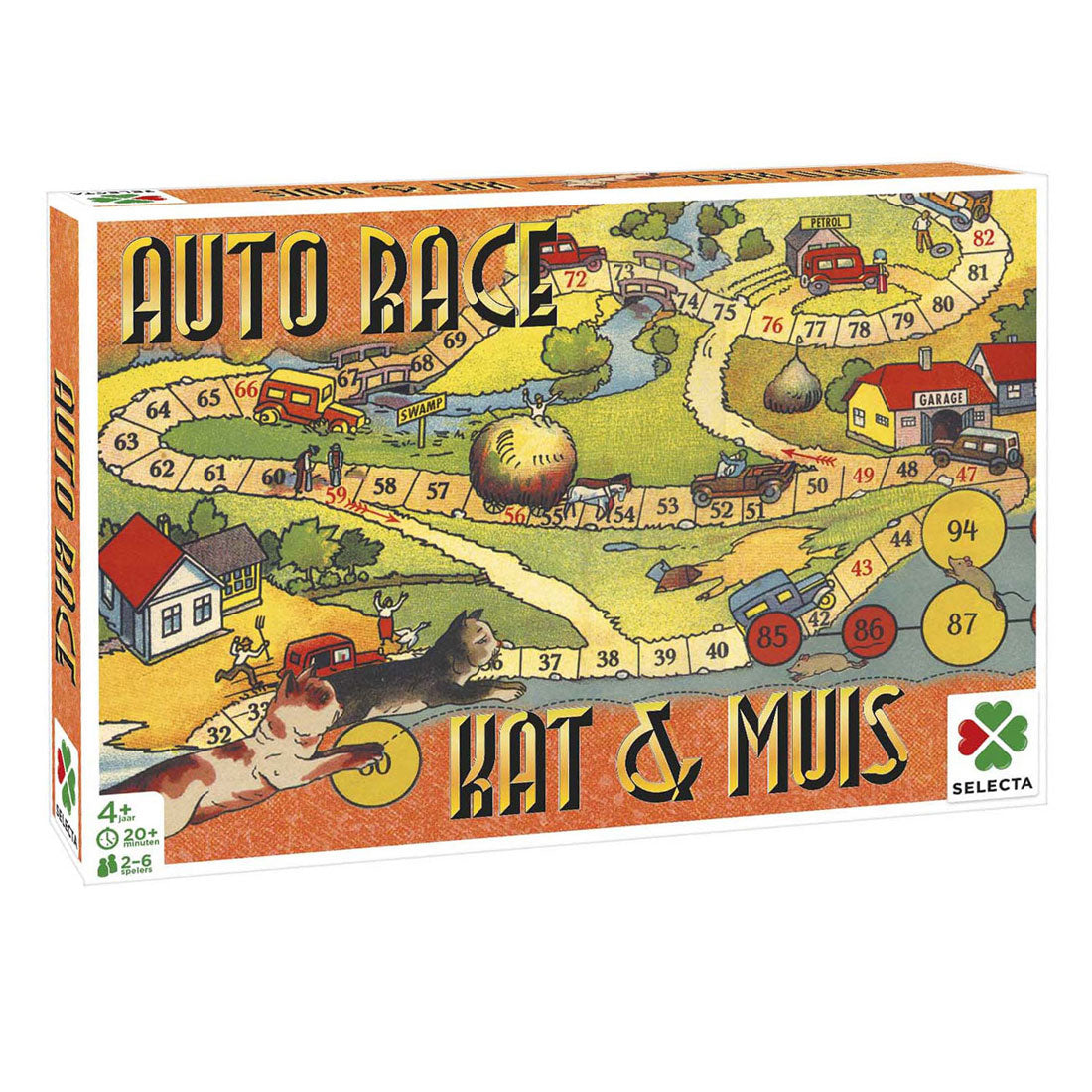 Tactic Bordspel spellen van toen - auto race kat muis