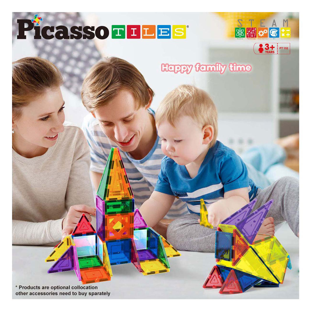 Selecta Picassotiles blocks and mirrors - magnetische bouwtegels, 152dlg.