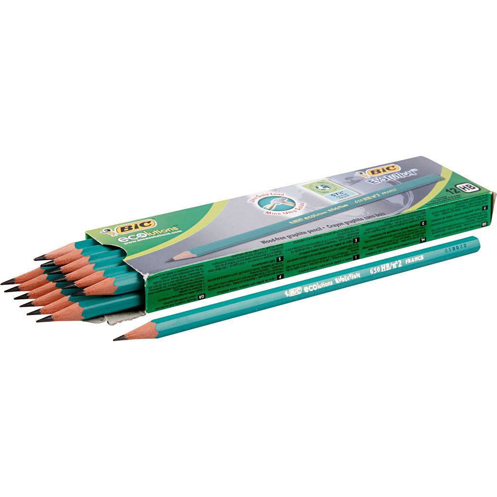 Creativ Company Https: www.cchobby.nl bic-evolution-potloden-l-17-5-cm-hb-dikte-7-mm-vulling-2-mm-12-stuk-1-doos
