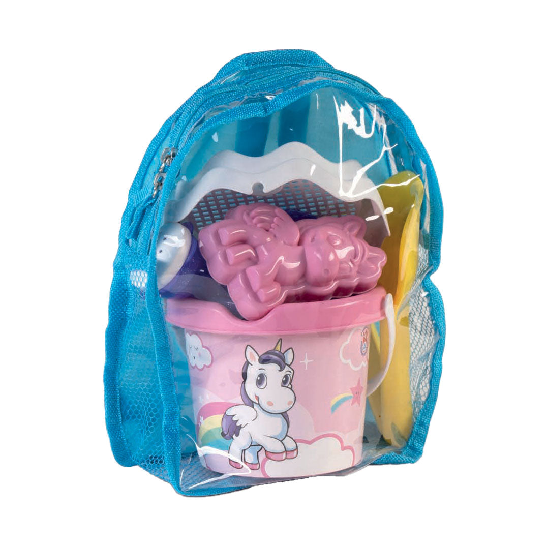 Androni Rugzak met strandset eenhoorn, 6dlg.