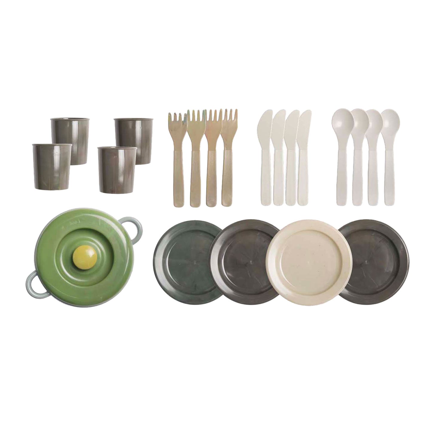 Dantoy speelgoed servies green bean - duurzaam eetservies 22-delig.