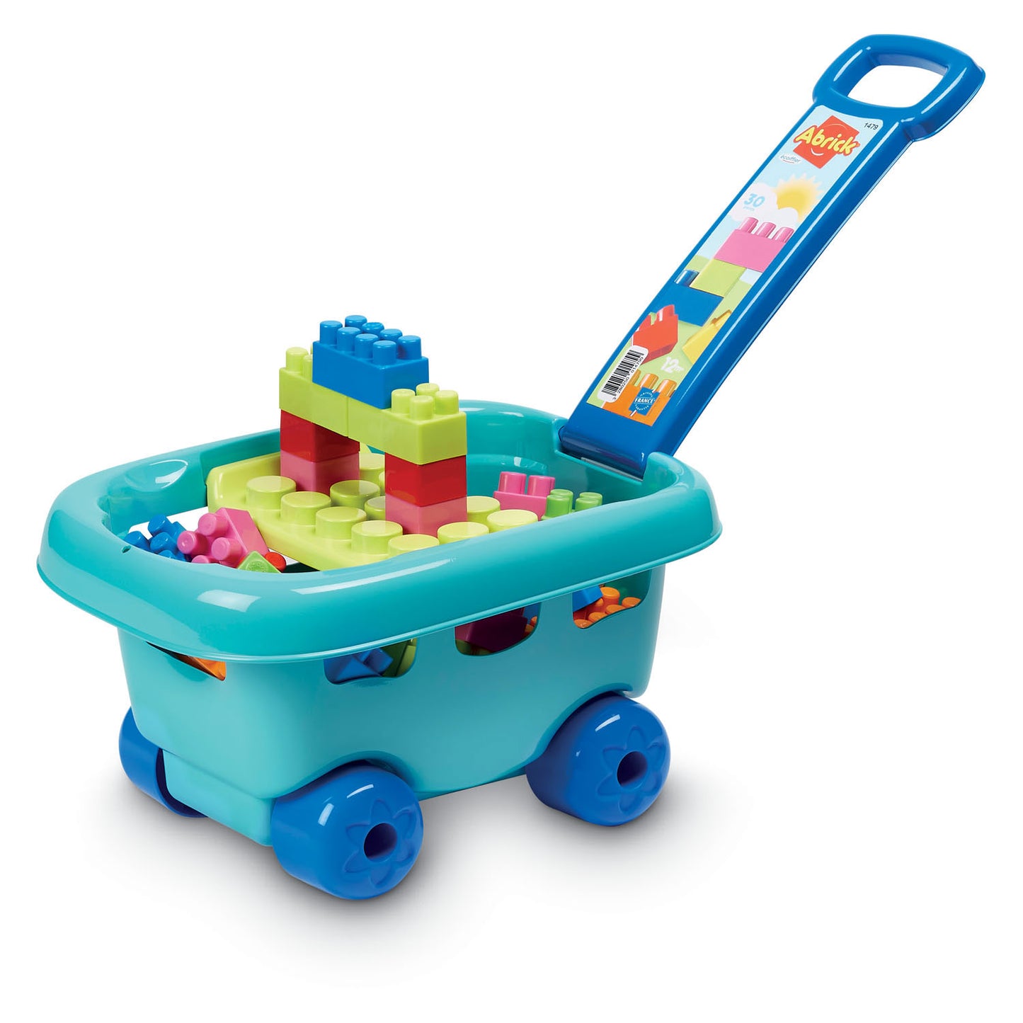 Abrick Ecoiffier bouwblokken in opbergwagen - 30dlg.
