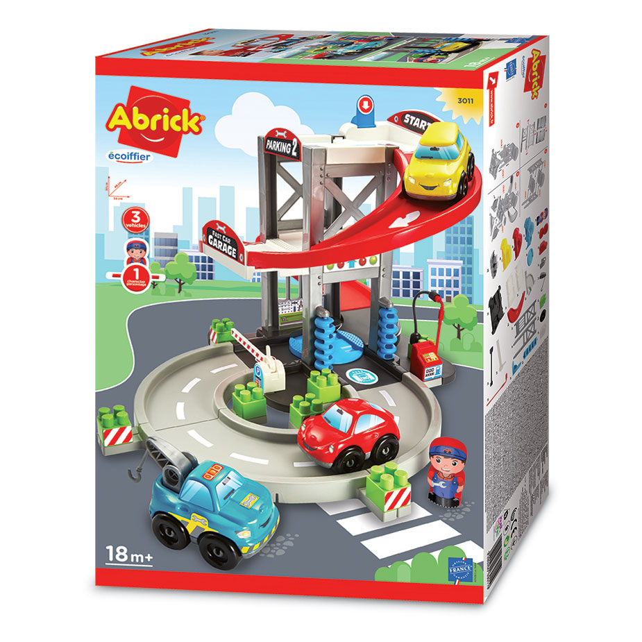 Abrick Ecoiffier garage met transporter en auto's