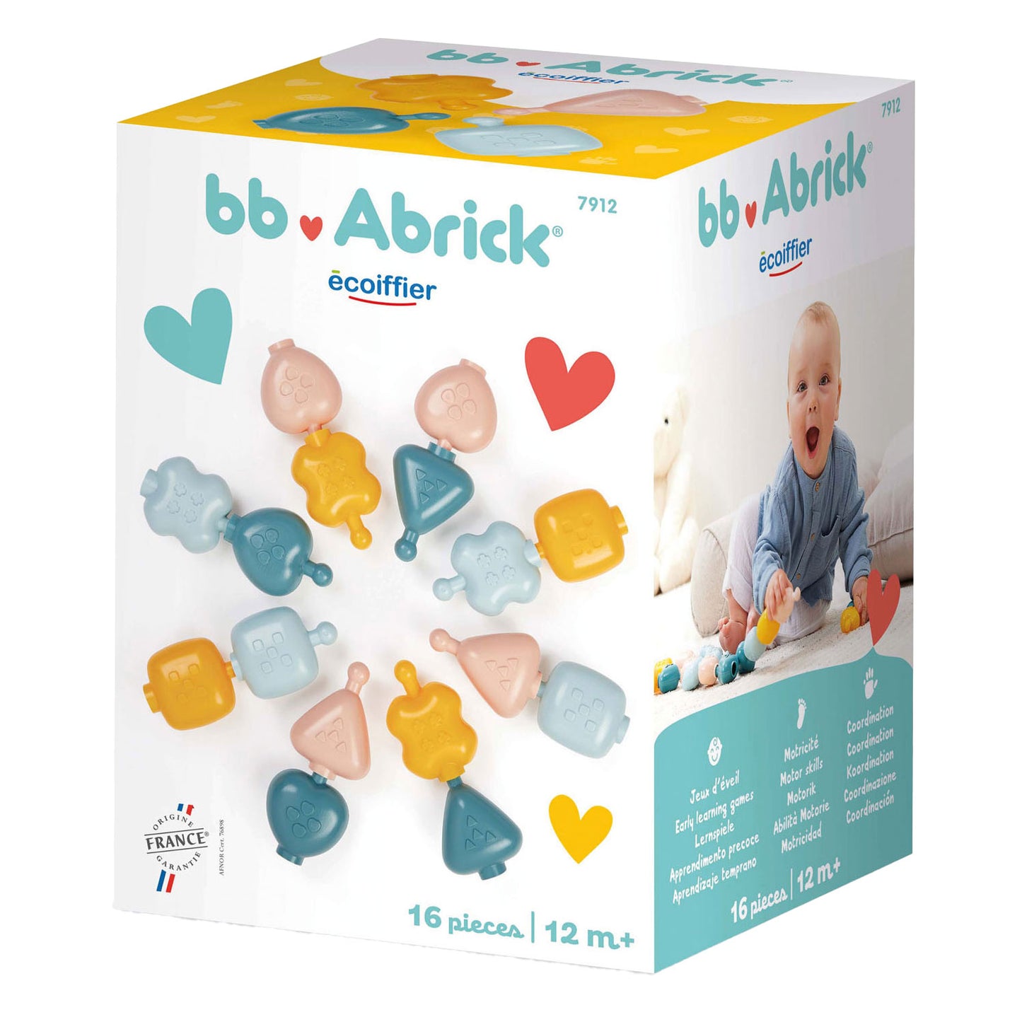 Abrick Ecoiffier bb motoriekkralen bouwspeelset - 16dlg.