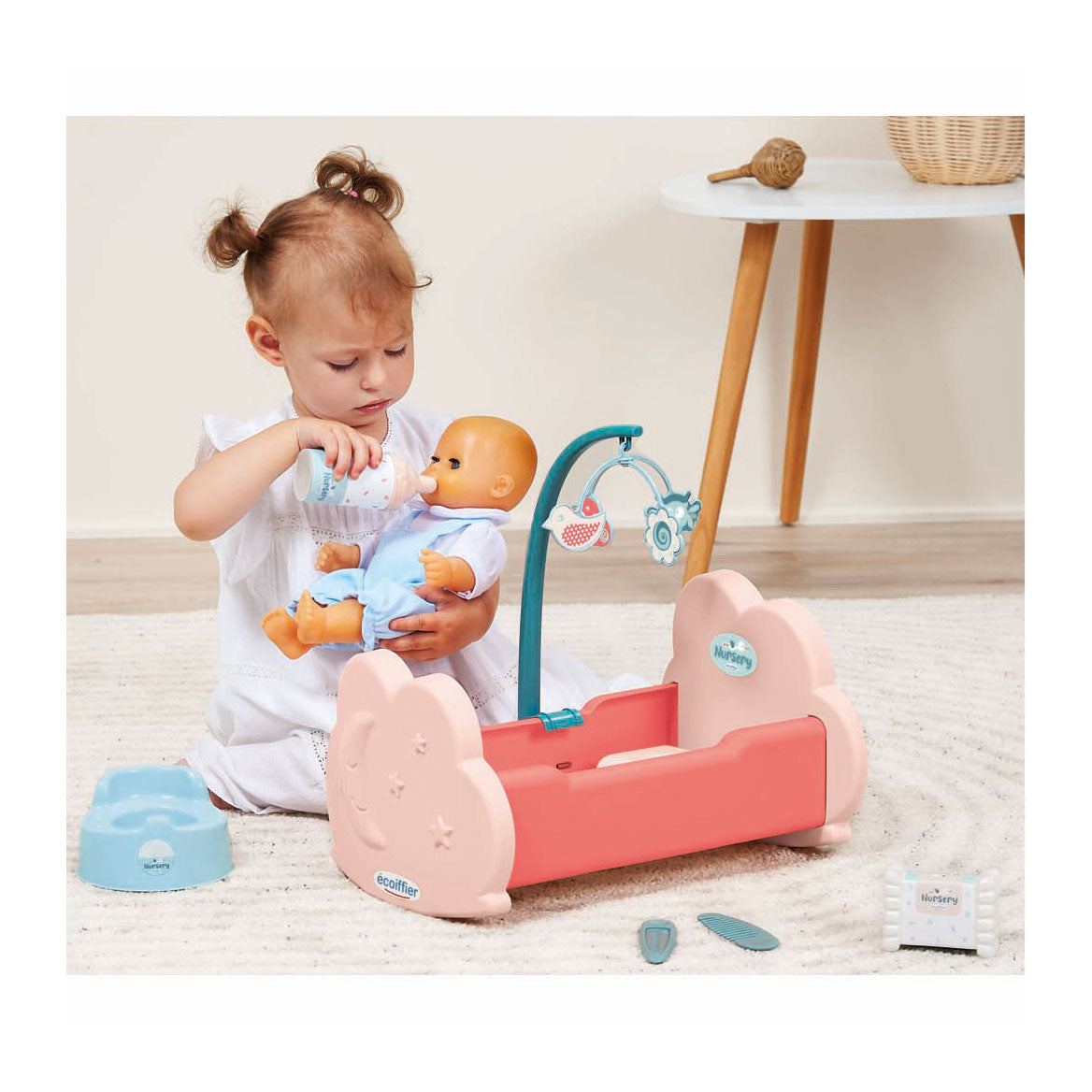 Écoiffier Ecoiffier poppenwieg met accessoires, 6dlg.